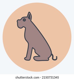 Icon Dog. suitable for animal symbol. color mate style. simple design editable. design template vector. simple symbol illustration