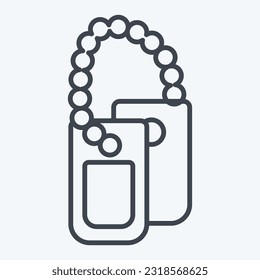 Icon Dog Tag. related to Military symbol. line style. simple design editable. simple illustration