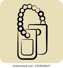 Icon Dog Tag. related to Military symbol. hand drawn style. simple design editable. simple illustration