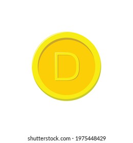 Icon Doge Coin flat vector illustration. flat logo isolated white background.