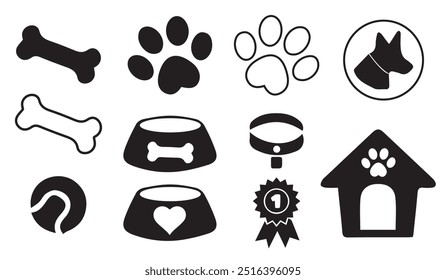 Icon for dogs. Illustrate lovely images for your pet's home. Vector illustration isolated on white background.