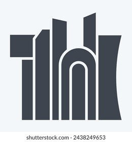 Icon Doha. related to Qatar symbol. glyph style. simple design illustration.