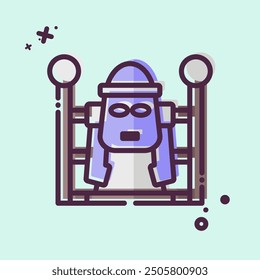 Icon Dol Hareubang. related to Korea symbol. MBE style. simple illustration