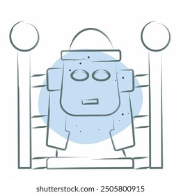 Icon Dol Hareubang. related to Korea symbol. Color Spot Style. simple illustration