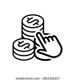 icono de moneda en dólares con diseño plano vectorial manual