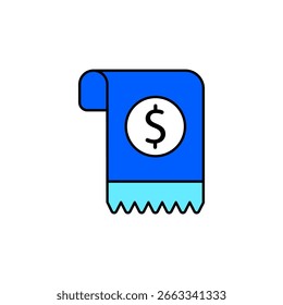 Ícone um dólar, isolado contra um fundo limpo.