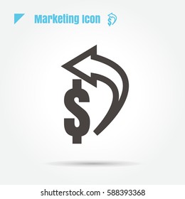 icon dollar reload vector illustration isolated sign symbol logo objects thin line for web, modern minimalistic flat design vector on white background