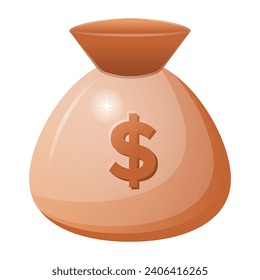 Icon of dollar sack in modern flat design 