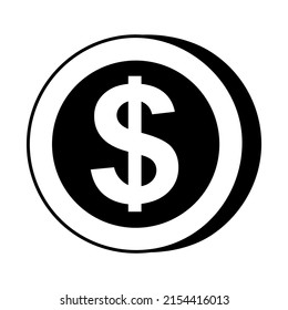 Icon dollar sign Casino Slot Machine shape. Gambling symbol, object. Vector illustration