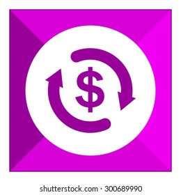 Icon of dollar sign in circle made of arrows