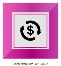 Icon of dollar sign in circle made of arrows