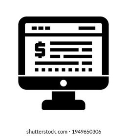 Dólar icono con glifo estilo