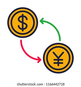 icon dollar to yen