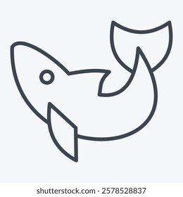 Icon Dolphin. related to Summer symbol. line style. design editable