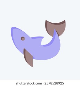 Icon Dolphin. related to Summer symbol. flat style. design editable