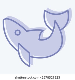 Icon Dolphin. related to Summer symbol. two tone style. design editable