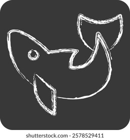 Icon Dolphin. related to Summer symbol. chalk Style. design editable