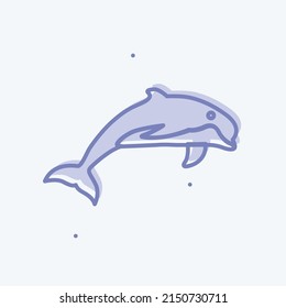 Icon Dolphin. suitable for animal symbol. two tone style. simple design editable. design template vector. simple symbol illustration