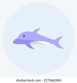 Icon Dolphin. suitable for Sea symbol. flat style. simple design editable. design template vector. simple symbol illustration