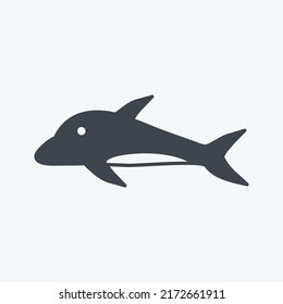 Icon Dolphin. suitable for Sea symbol. glyph style. simple design editable. design template vector. simple symbol illustration