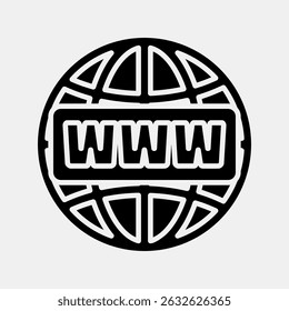 Nome de domínio do ícone. Elementos de rede da Internet. Ícone no estilo de glifo.