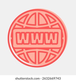 Nome de domínio do ícone. Elementos de rede da Internet. Ícone no estilo de dois tons.