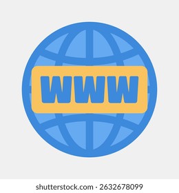 Icon domain name. Internet network elements. Icon in flat style style.