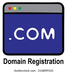 Icon Domain Registration Vector Illustration