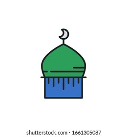 icon of a dome of an Islamic architect mosque. Vector illustration of a logo template. eps10