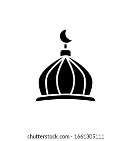 icon of a dome of an Islamic architect mosque. Vector illustration of a logo template. eps10