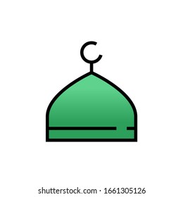 icon of a dome of an Islamic architect mosque. Vector illustration of a logo template. eps10
