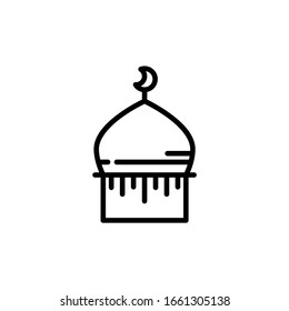 icon of a dome of an Islamic architect mosque. Vector illustration of a logo template. eps10