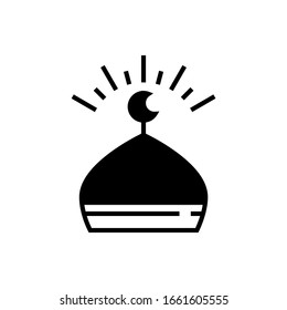 Icon of a dome of an islamic architect mosque. vector illustration. logo template. eps10