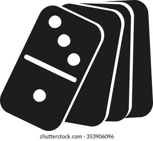Icon of domino tiles falling