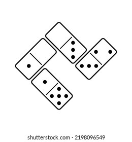 Icon of dominoes, dice (knuckles, stones). Board game. Isolated vector illustration on white background.
