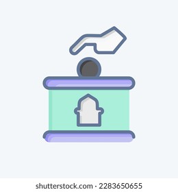 Icon Donation. related to Eid Al Fitr symbol. islamic. ramadhan. simple illustration