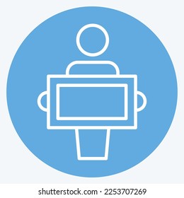 Icon Donation. related to Volunteering symbol. blue eyes style. Help and support. friendship