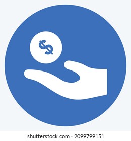 Icon Donations - Long Shadow Style - Einfache Illustration, Design Icon Vektorgrafik, Gut für Drucke, Plakate, Anzeigen, Ankündigungen, Infografiken, etc.