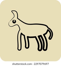 Icon Donkey. related to Domestic Animals symbol. glyph style. simple design editable. simple illustration