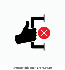 Icon : Don't Touch Handle. Person Protection Symbol - Vector.