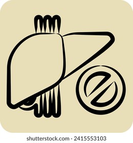 Icon Dont Use. related to Hepatologist symbol. hand drawn style. simple design editable. simple illustration