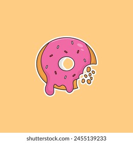 icon donut delicious fast food and drink vector illustration concept.premium vector illustration