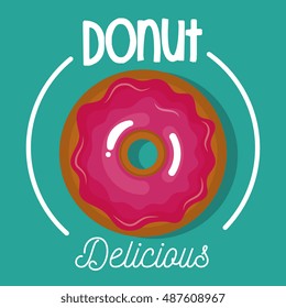 icon donut glazed pink graphic