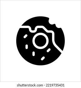 Icono Glifo de Donut, Vector de Ilustración Ilustración Con Logo De Icono Plano Aislado. Adecuado para diseño web, logotipo, aplicación. 
