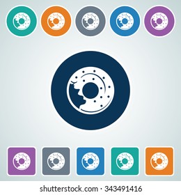Icon of Donuts in Multi Color Circle & Square Shape. Eps-10.