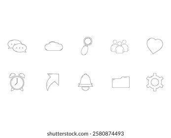 Icon Doodle Art Element Set