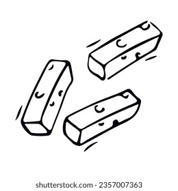 Icono de С rutones en estilo doodle. Ilustración del vector