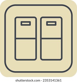 Icon Door light Switch. related to Building Material symbol. hand drawn style. simple design editable. simple illustration