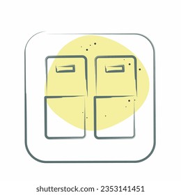 Icon Door light Switch. related to Building Material symbol. Color Spot Style. simple design editable. simple illustration