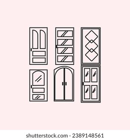 icon door minimalist illustration line art furniture design logo